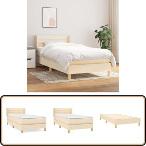 vidaXL Boxspring met matras - Crème - 80x200 cm Boxspringbed - Slaapcomfort - Boxspring - Tweepersoonsbed - Cremekleurig