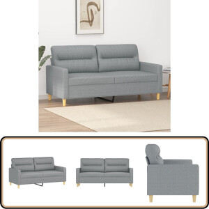 vidaXL Tweezitsbank - 140 cm - Lichtgrijze Stof Tweezitsbank - Bankstellen - Salonmeubilair - Grijs Meubilair - Lounge Bank