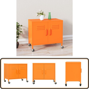 vidaXL Opbergkast - Staal - Oranje - 60x35x56 cm Stallen Opbergkast - Oranjekast - Metalen Opbergkast - Opslagruimte - Inbouwkasten