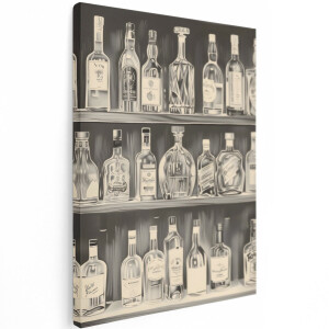 Artaza Canvas Schilderij Sterke Drank - 90x120 cm - Wanddecoratie Mancave - Muurdecoratie Bar - Vintage Decoratie - Schilderijen Op Canvas