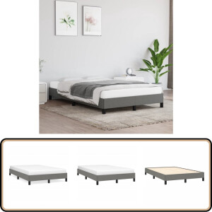vidaXL Bedframe 120x200 cm - Donkergrijs Stof Bed Frame - Slaapcomfort - Donkere Kleuren - Stoffen Bedframe - Tweepersoon Bed
