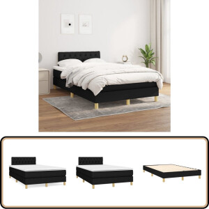 vidaXL Boxspring zwart 120x200 cm incl. matrassen Boxspringbed - Boxspring - Tweepersoonsbed - Slaapcomfort - Zware Boxspring