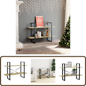 vidaXL Boekenkast - 2 schappen - Sonoma eiken - 100x30x70 cm Boekenkast - Industrieel Design - Houten Boekenkast - Spaanplaat Boekenkast - Sonoma Eiken