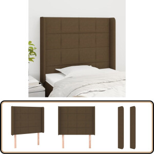 vidaXL Hoofdbord - Stof - Donkerbruin - 93x118/128 cm Hoofd Bord - Hoofdeinde - Beddecoratie - Slaapkamers - Bruine Meubels