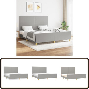 vidaXL Bedframe Lichtgrijs 160x200 cm Zonder Matras Bed Frame - Boxspring - Hoofdbord - Tweepersoonsbed - Houten Bed