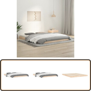 vidaXL Massief Grenen Bedframe 160x200 cm Massief Hout Bed - Grenenhout Bed - Tweepersoons Bed - Modern Bed - Stabiel Bed