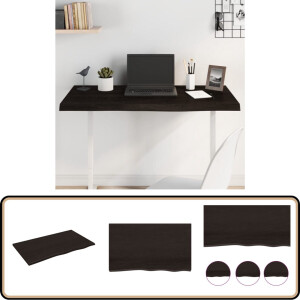 vidaXL Tafelblad - Tafelbladen - Vervangend Tafelblad - Vervangend Houten Tafelblad - Tafelblad 100x60x2 cm behandeld massief eikenhout donkerbruin