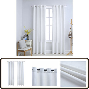 vidaXL Gordijnen - Verduisterend - 140x175 cm - 2 stuks Gordijnen - Velours Touch - Witte Gordijnen - Kamerdecoratie - Woonaccessoires