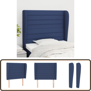 vidaXL Hoofdbord Blauw - Luxe Stof & Hout Design Klassieke Hoofdbord - Hoofdbord Blauw - Stoffen Hoofdbord - Bedhoofd - Beddecoratie