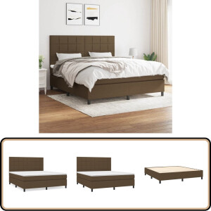 vidaXL Boxspring - Donkerbruin - 180x200 cm - Inclusief Matras Boxspringbed - Boxspring - Slaapkamer Meubilair - Tweepersoonsbed - Bruine Bed