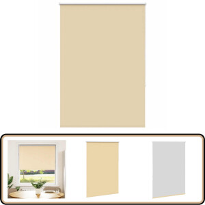 vidaXL Rolgordijn - Verduisterend - 115x175 cm - Beige Rolgordijn - Privacy Gordijnen - Lichtwerende Gordijnen - Verduisterend Gordijn - Woonkamer Decoratie