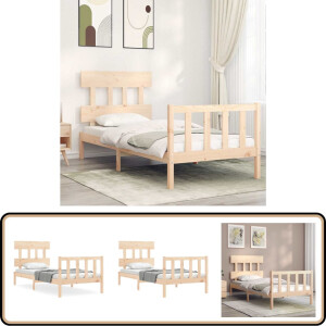 vidaXL Bedframe - Massief Houten Bed - 90x190 cm Massief Grenenhouten Bed Frame - Bruin Bed Frame - Tweepersoons Bed - Houten Bed Frame - Bed Frame