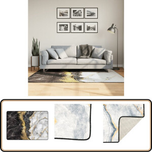 vidaXL Vloerkleed - Wasbaar - Antislip - 120x180 cm Vloerkleden - Fluweel Vloerkleed - Multicoloured Vloerkleed - Warm Vloerkleed - Gezellig Vloerkleed