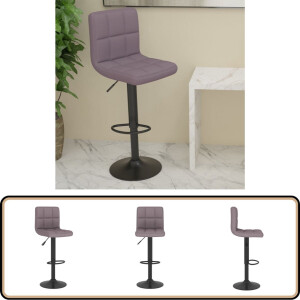 vidaXL Barkruk - Stof - Taupe - In Hoogte Verstelbaar Barstoel - Barkruk - Stoel - Lounge - Designstoelen