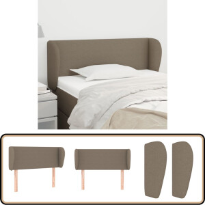 vidaXL - Hoofdbord - met - randen - 93x23x78/88 - cm - stof - taupe