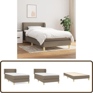 vidaXL Boxspring - Taupe - 90x200 cm - Inclusief Matras Boxspring - Boxsprings - Bed - Slaapkamerinrichting - Slaapcomfort