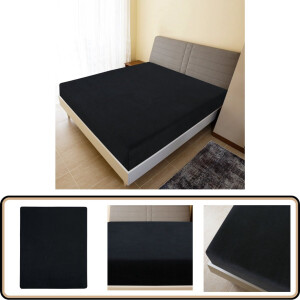 vidaXL Hoeslakens 2 st jersey katoen zwart 100x200 Hoeslaken - Jersey Hoeslaken - Katoenen Hoeslaken - Zwarte Hoeslaken - Dubbel Hoeslaken