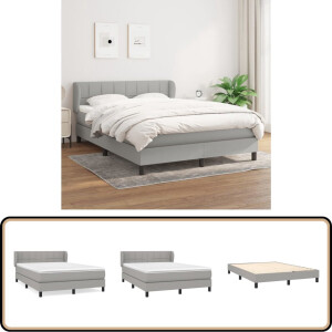 vidaXL Boxspring - Lichtgrijs - 140x200 cm - Inclusief Matras Boxspringbed - Boxspring - Slaapkamerinrichting - Bed Frame - Tweepersoonsbed