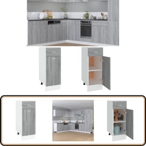 vidaXL Onderkast Grijs Sonoma 30x46x81,5 cm Keukenonderkast - Lades - Houten Kast - Grijze Kast - Sonoma Eiken
