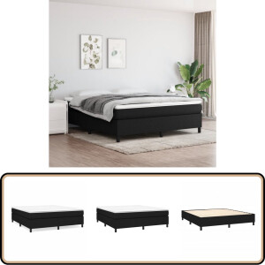 vidaXL Zwart Bedframe 160x200 cm zonder Matras Boxspring Frame - Tweepersoons Bed - Bed Frame - Zwart Bed - Houten Bed