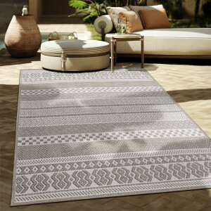 Paco Home In-& Outdoor Vloerkleed Balkon Terras Keukenvloerkleed Modern Boho Ethno Patroon 160 cm Rund