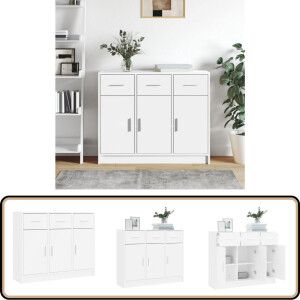 vidaXL Dressoir 91x28x75 cm bewerkt hout wit