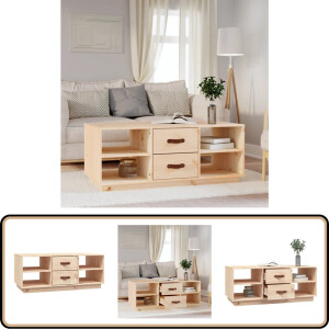 vidaXL Salontafel - 100x50x41 cm - Massief Grenenhout Salontafel - Grenenhouten Tafel - Massieve Houten Tafel - Tv Tafellaar - Living Room Furniture