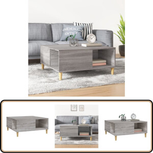 vidaXL Salontafel - 80x80x36,5 cm - Grijs Sonoma Eik Salontafel - Bijzettafel - Houten Salontafel - Grijze Salontafel - Moderne Salontafel