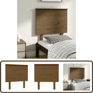 vidaXL Hoofdbord - Massief Grenenhout - Honingbruin Houten Hoofdbord - Hoofdboard - Klassiek Hoofdeinde - Hoofdenbord - Bruine Hoofdbord