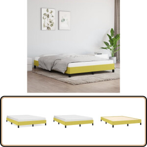 vidaXL Bedframe - 140x200 cm - Groen - Stof Bed Frame - Tweepersoons Bed - Groene Bed - Houten Bed - Stoffen Bed