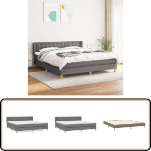 vidaXL Boxspring - Donkergrijs - 180x200 cm Boxspringbed - Boxspring - Tweepersoonsbed - Donkere Kleuren - Slaapcomfort