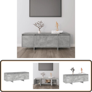 vidaXL Tv-meubel - 120x30x40,5 cm - Bewerkt hout - Grijs Televisiekast - Tv Meubilair - Tv Stand - Houten Tv Kast - Grijze Tv Kast