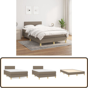 vidaXL Boxspring - 120x200 cm - Taupe - Inclusief Matras Boxspringbed - Boxspring - Tweepersoonsbed - Slaapcomfort - Pocketveermatras