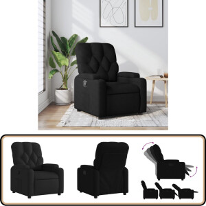vidaXL Fauteuil Verstelbaar - Stof - Zwart Verstelbare Fauteuil - Fauteuils - Lounge <a title="stoel vergelijken" href="https://furn.nl/stoelen">stoel</a> - Relaxfauteuil - Leesstoel