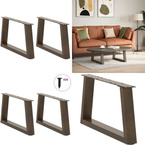 vidaXL Eettafelpoten 2 st V-vormig 50x(30-31,3) cm staal naturel - Eettafel Poot - Eettafel Poten - Poot Voor Tafel - Metalen Eettafel Poot