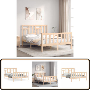 vidaXL - Bedframe - zonder - matras - massief - grenenhout - 120x200 - cm