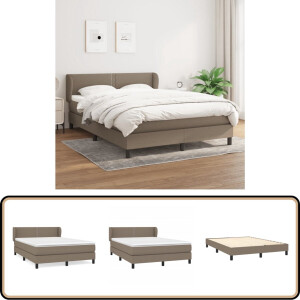 vidaXL Boxspring - Taupe - 140x200 cm - Inclusief Matras Boxspringbed - Pocketvering - Middelduur - Duurzame Materialen - Comfortabel