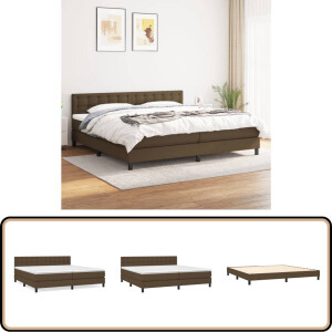 vidaXL Boxspring - Donkerbruin - 200x200 cm - Inclusief Matras Boxspringbed - Slaapcomfort - Boxsprings - Tweepersoonsbed - Bruine Bed
