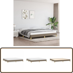 vidaXL Bedframe - Stof - Taupe - 200x200 cm Bed Frame - Tweepersoons Bed - Bedstof - Taupecouleur - Houten Bedframe