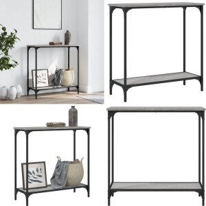 vidaXL Wandtafel 75x30,5x75 cm bewerkt hout grijs sonoma - Wandtafel - Wandtafels - Bijzettafel - Console Tafel