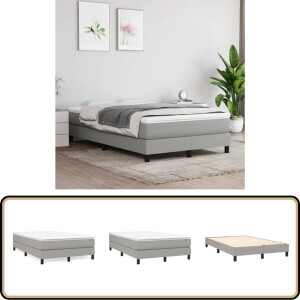 vidaXL Bedframe 120x200 cm - Lichtgrijs Stof Boxspring Frame - Bed Frame - Tweepersoons Bed - Licht Grijs Bed - Stoffen Bed Frame