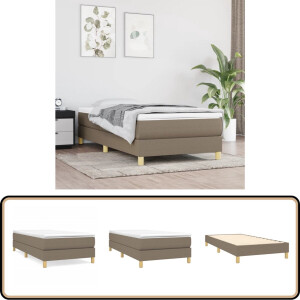 vidaXL Boxspring met matras - Stof Taupe - 80x200 cm Boxspringbed - Boxsprings - Slaapkamer Meubels - Tweepersoonsbed - Pocketvering
