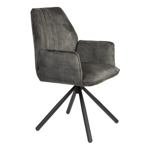 ZILT Eetkamerstoel 'Nolberto' Velvet, kleur Mosgroen