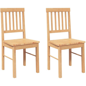 vidaXL - Eetkamerstoelen - 2 - st - massief - hout - rubber