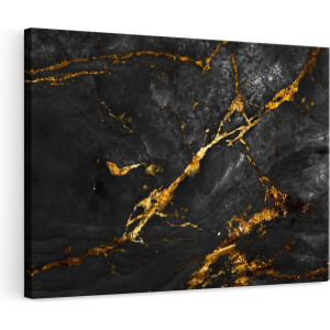 Artaza Canvas Schilderij Abstract - 120x80 cm - Groot - Wanddecoratie Marmer - Muurdecoratie Goud - Schilderijen Op Canvas