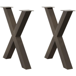 vidaXL - Eettafelpoten - 2 - st - X-vormig - 70x(72-73) - cm - staal - naturel