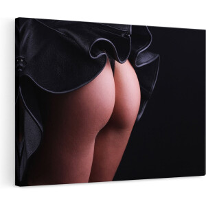 Artaza Canvas Schilderij Vrouwen Billen onder een Rok - Erotiek - 120x80 cm - Groot - Wanddecoratie Woonkamer - Schilderijen - Muurdecoratie