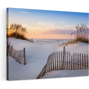 Artaza Canvas Schilderij Strand en Zee - 120x80 cm - Groot - Wanddecoratie Woonkamer - Schilderijen - Muurdecoratie