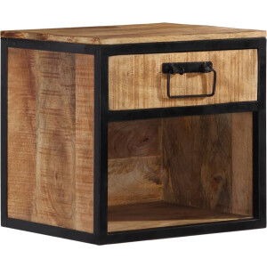 vidaXL - Nachtkastje - 40x35x40 - cm - massief - mangohout