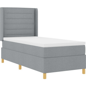 vidaXL - Boxspring - bed - met - hoofdeinde - Lichtgrijs - 80 - x - 200 - cm - Stof